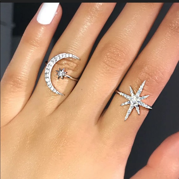 LAST 1 925 Sterling Silver & White Sapphire Ring 🌙 ⭐️ - Picture 6 of 6